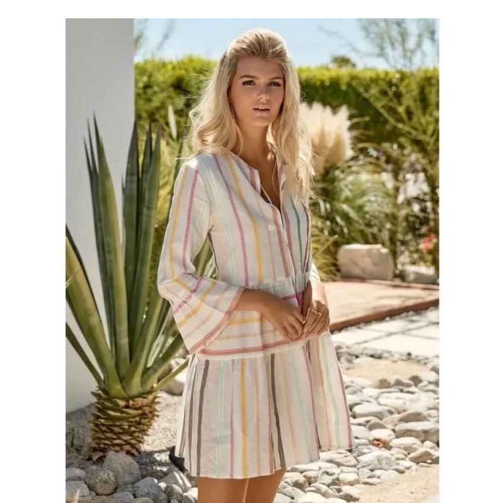 PILYQ Striped Pastel Tunic Dress - Multicolor